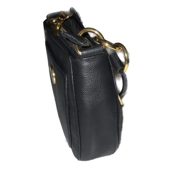 JOY Black Chic Leather Bag with Removable Pompom Plus RFID Tech & Anti-Microbial - Picture 9 of 10